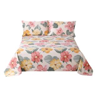 加厚防皱粗布床单纯棉老粗布睡单加大炕单全棉不起球小帆布三件套