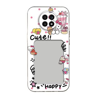 可爱KT猫相框可放照片适用荣耀X20手机壳荣耀x20镜头全包NTN-AN20磨砂防摔软壳保护套直边小卡创意新款手机套