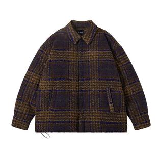 NMAX大码潮牌男装冬新品粗花呢外套格子羽绒服兼顾风度与温度