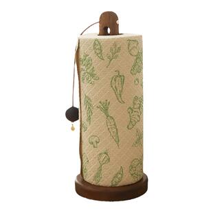 枝悟 相思木厨房纸巾架 中古风文艺家居实木卷纸架保鲜膜架免打孔