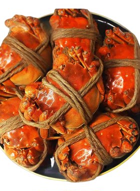 【6只全母】花雕熟醉蟹4-3.5两6只熟食大闸蟹即食螃蟹非香辣蟹
