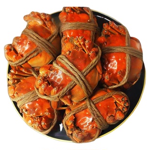 【6只全母】花雕熟醉蟹4-3.5两6只熟食大闸蟹即食螃蟹非香辣蟹