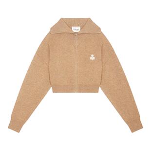 MARANT ETOILE OXANE针织开襟衫翻领拉链短款上衣女