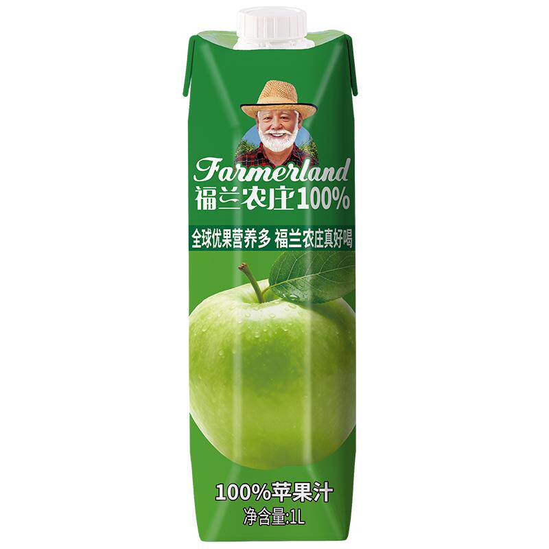 福兰农庄百分百纯苹果葡萄橙桃汁1L浓缩果汁饮料饮品官方旗舰店