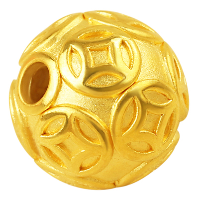 金钱花纹串珠铜钱圆珠金珠