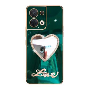 适用于OPPOreno8手机壳PGAM10高级感镜面超薄保护套oppo8Pro/Pro+硅胶防摔软壳全包边镶钻镜头女款个性长珠链