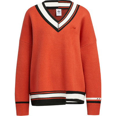 Adidas/阿迪达斯正品三叶草女子复古运动V领毛衣套头衫HS9520