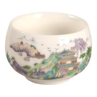 厂家直供100ml羊脂玉瓷主人杯单杯大号茶杯功夫茶具喝茶杯子高档