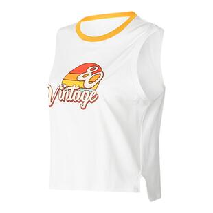 gymna复古运动背心美式短款罩衫宽松无袖T恤跑步瑜伽速干上衣女夏