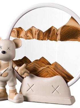 北欧暴力熊流动沙画沙漏摆件大号