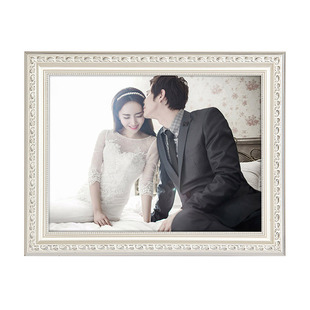欧式实木相框挂墙照片框12 18 24 30 36寸婚纱照结婚照加照片冲印