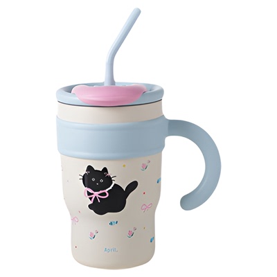 肆月吸管保温杯大容量