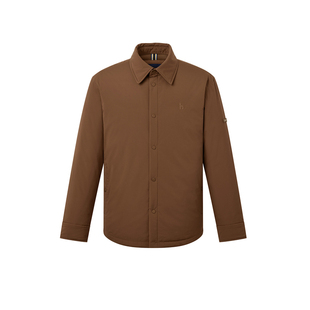 【秋季甄选】Hazzys哈吉斯衬衫式薄棉服外套男士休闲宽松通勤棉衣