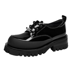 KISSKITTY春秋牛皮厚底乐福鞋JK小皮鞋深口增高单鞋女SA65130-37