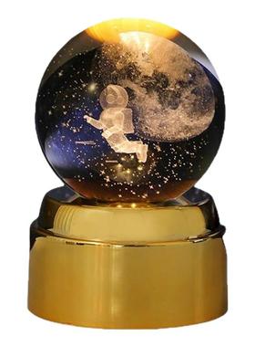 水晶球小夜灯高档桌面装饰品摆件