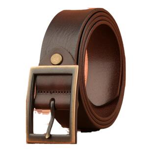 啄木鸟正品男皮带真皮男款中年青年休闲复古头层纯牛皮针扣裤腰带