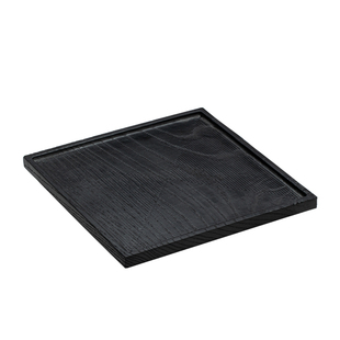 日式方形干泡盘小型茶台白蜡木炭烧壶承台整块实木炭化小茶盘