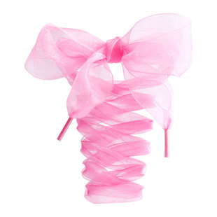 丝带鞋带女款粉白色欧根雪纺网纱蕾丝透明超薄芭蕾风德训丝绸缎带