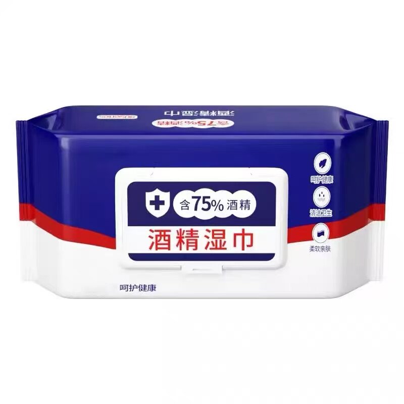 75酒精加厚湿巾家用办公大包装