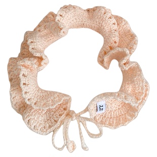 纯色荷叶边针织发带女春夏甜美可爱百搭萌童头巾发箍发绳包头帽潮