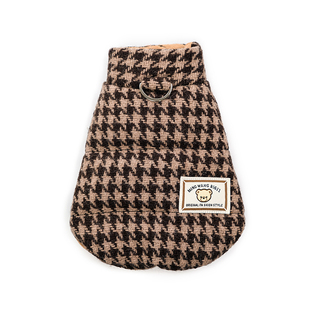 猫咪狗狗秋冬保暖羽绒马甲90白鸭绒马尔济斯比熊泰迪格子羽绒服