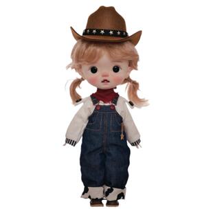 官方正版6分bjd娃娃Thessa小锅包女西部小牛仔大头可爱换装SD玩偶