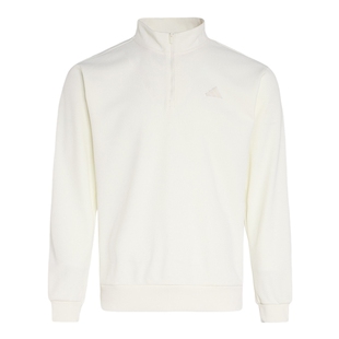 adidas阿迪达斯卫衣春男华夫格针织半拉链休闲宽松套头衫KR2553