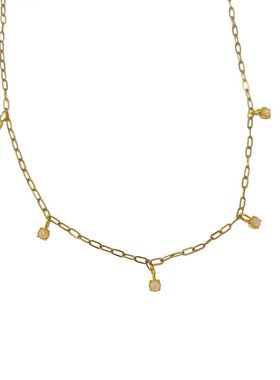 MAPG法式叠戴轻松度假天然蛋白石项链吊坠百搭简约ins颈链锁骨链