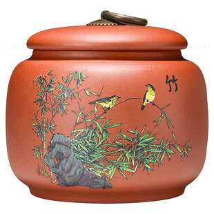 宜兴紫砂茶叶罐家用龙井白茶绿茶包装储存醒茶罐密封防潮陶瓷罐子