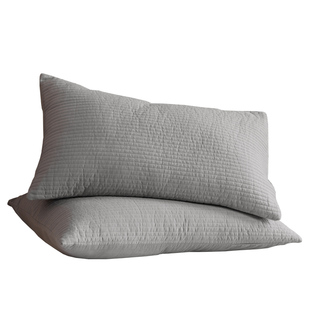 软软的纯色加厚夹棉枕套纯棉砂洗全棉枕芯套枕头套48x74cm一对装