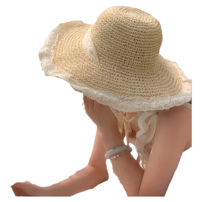 草帽出游田园风女夏季大檐帽子