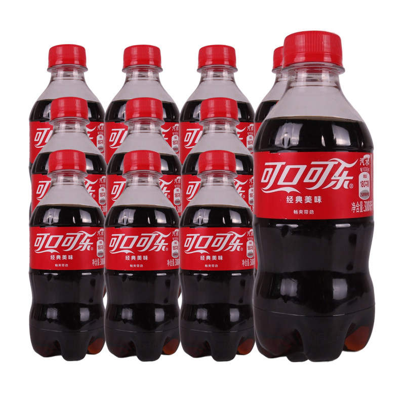 可口可乐汽水碳酸饮料300ml*12瓶零度无糖可口可乐
