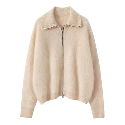 柯沐源翻领加厚100%纯山羊绒衫