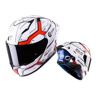 比尔莫拉(BILMOLA)高达联名款头盔摩托车四分之三双镜片半盔四季