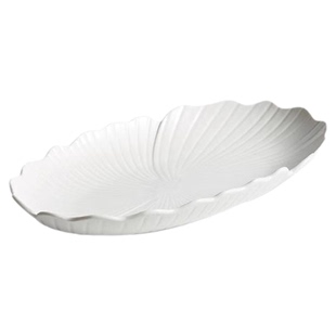 陶瓷纯白鱼盘高级感家用蒸鱼盘烤鱼大号装鱼盘新款菜盘椭圆形盘子