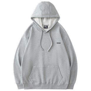 灰色欧美风印花连帽卫衣女2026春秋薄款高级感简约风ins小众上衣