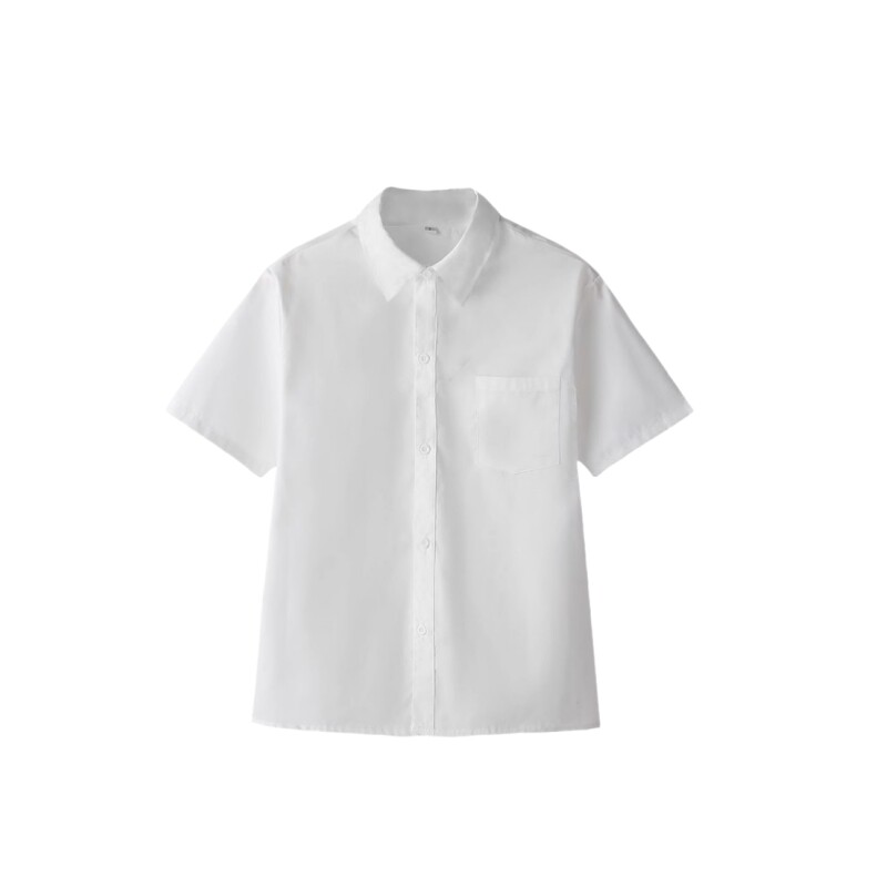 国庆朗诵大合唱表演出服拍照白衬衫初中学生白衬衣黑裤子班服套装