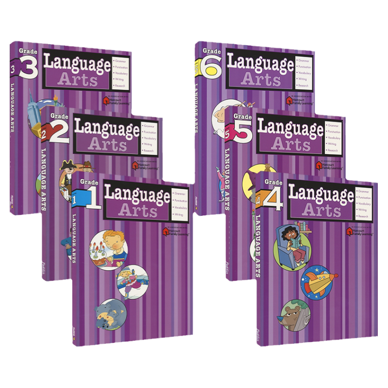 Harcourt Family Learning Language Arts Grade 1-6 美国哈考特家庭辅导英语语言艺术1-6年级 英语综合语法写作 英文原版进口