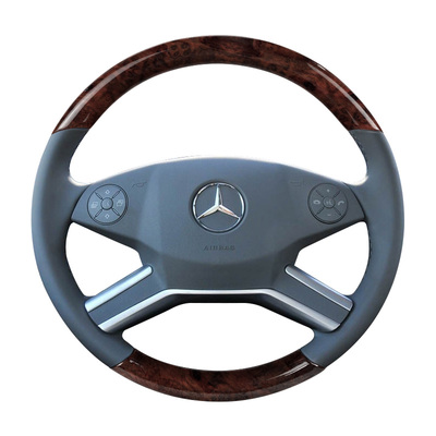 奔驰MLGLE级R桃木方向盘改装