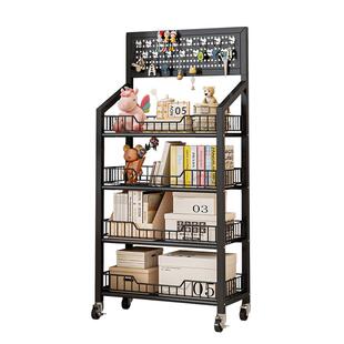 书架落地置物架儿童书柜家用桌面简易洞洞板挂架客厅铁艺书本收纳