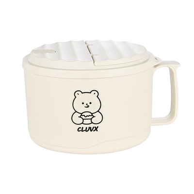 莲梅304不锈钢泡面碗带盖学生宿舍日式方便面碗易洗食堂打饭碗盒