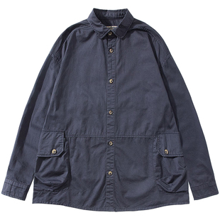 ROPUCHA洛野 日系复古猎装日常通勤宽松口袋男女工装衬衫外套夹克