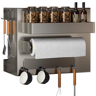 热水器遮挡罩厨房磁吸燃气天然气管道遮丑装饰洞洞板壁挂炉置物架