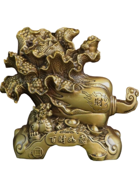 黄铜白菜如意摆件百财如意工艺品