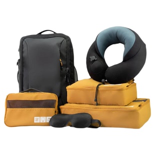 日本山业SANWA双肩包旅行套装反重力背包人体工学颈枕眼罩收纳包