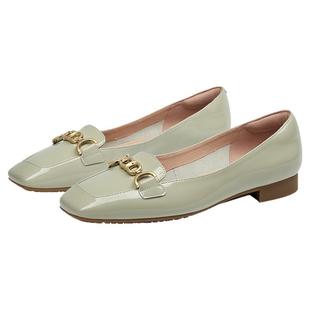 KISSCAT接吻猫[好彩系列]平底鞋舒适通勤平底鞋真皮浅口单鞋女