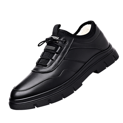 老爷车羊毛保暖商务休闲皮鞋男