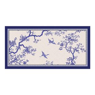 青风浅新中式厨房边地毯专用防滑地垫中国风硅藻泥可擦免洗脚垫