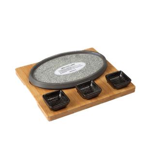 创意石板牛扒套装石烧牛排盘日式韩式烤肉盘高温岩石烧牛排猪扒碟