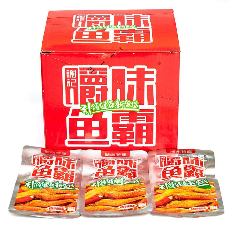谢记显峰嚼味鱼霸香辣糖醋盒装即食毛毛鱼湖南网红13gx30包小鱼仔